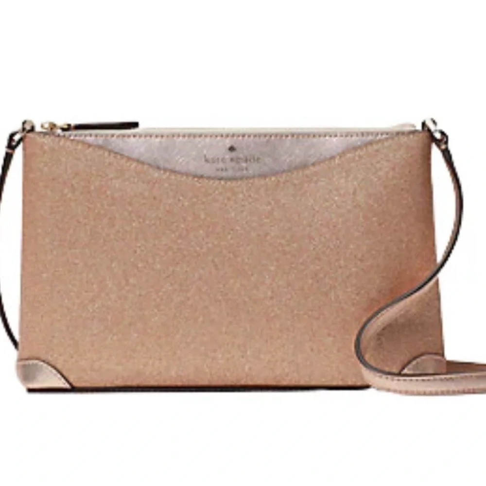 Kate Spade Shimmy Sparkling Rose Gold Crossbody Bag NWOT